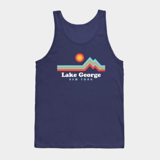 Lake George New York Retro Sunset Mountains Tank Top